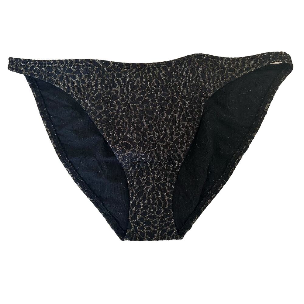 Andie X Demi Moore‎ The Tropez Bikini Bottom Floral Jacquard Black Size Medium